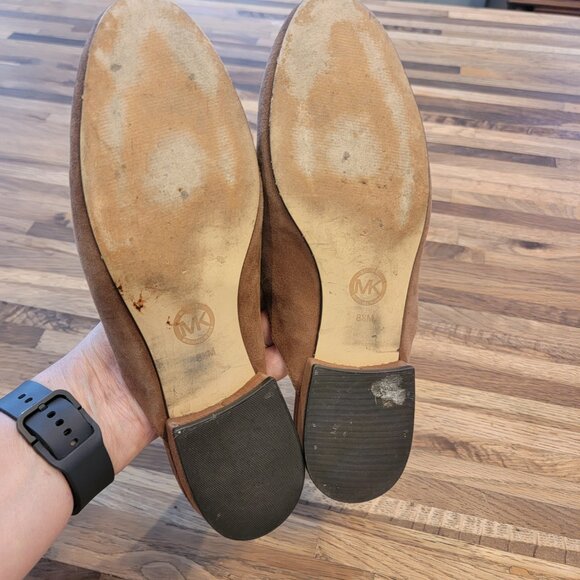 MICHAEL Michael Kors Nadia Brown Suede Slide/Slip On Shoes - Picture 12 of 13